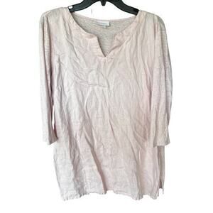 J.Jill Linen bubblegum pink Beachy tunic top oversized boxy lightweight sz M